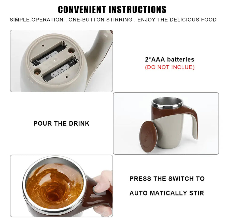 Self Stiring Stainless Steel Insulated Mug