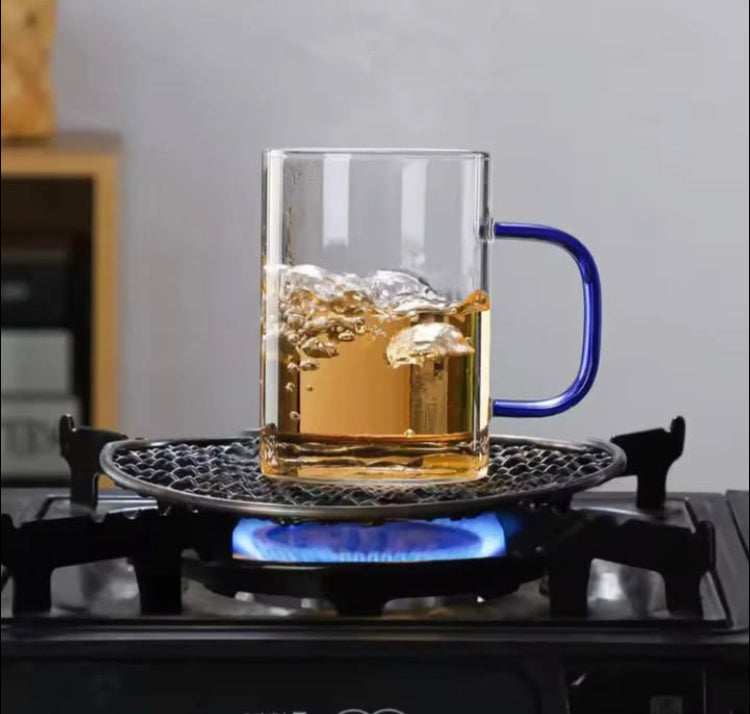 6 Pcs Multi Colour Handle Glass Cups