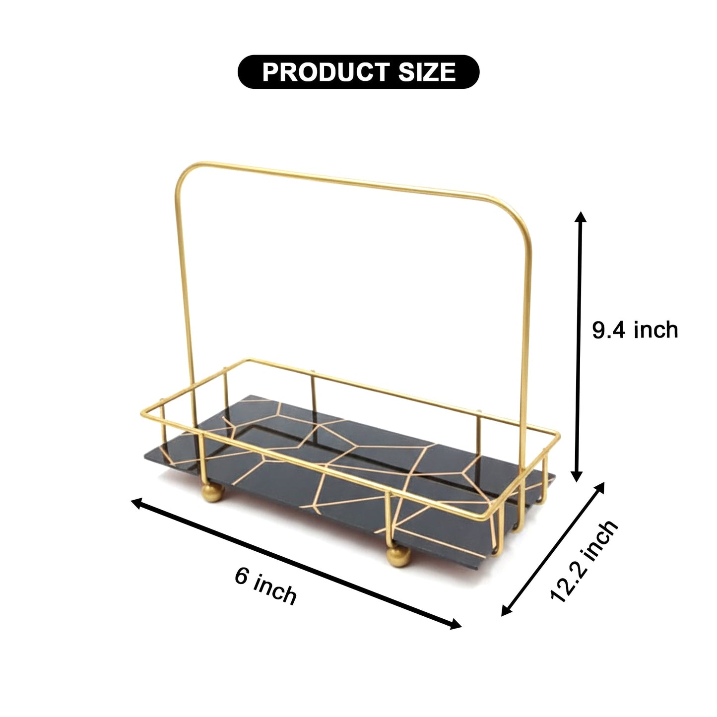 Marble Printed Cosmetics Perfumes Gold Vanity Rack Organizer