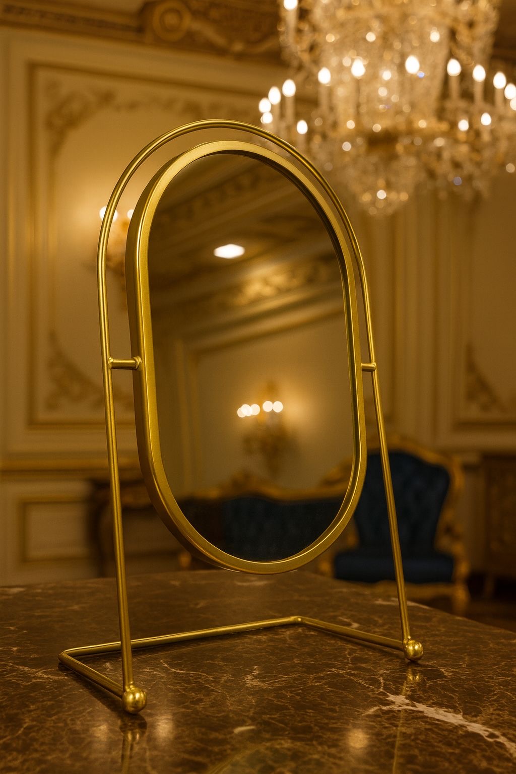 Metal Nordiac Style Gold Mirror For Vanity