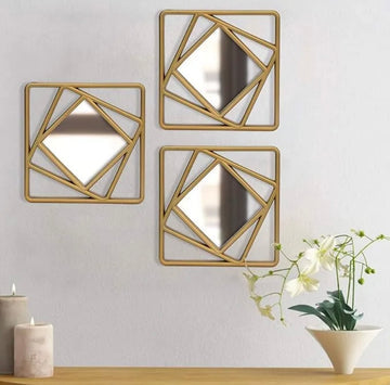3 Pcs Wall Mirror Motifs Set for Home Decoration