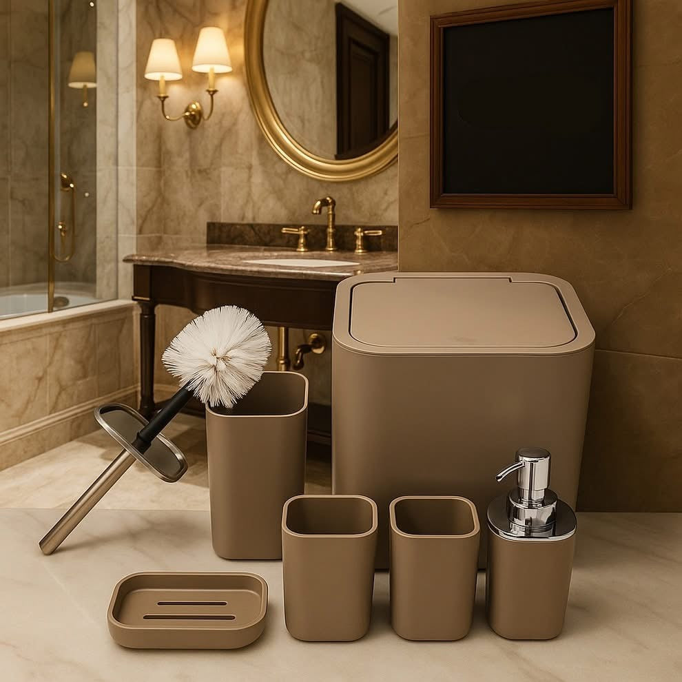 Premium 6 Pcs Bathroom Set Modern Accessories