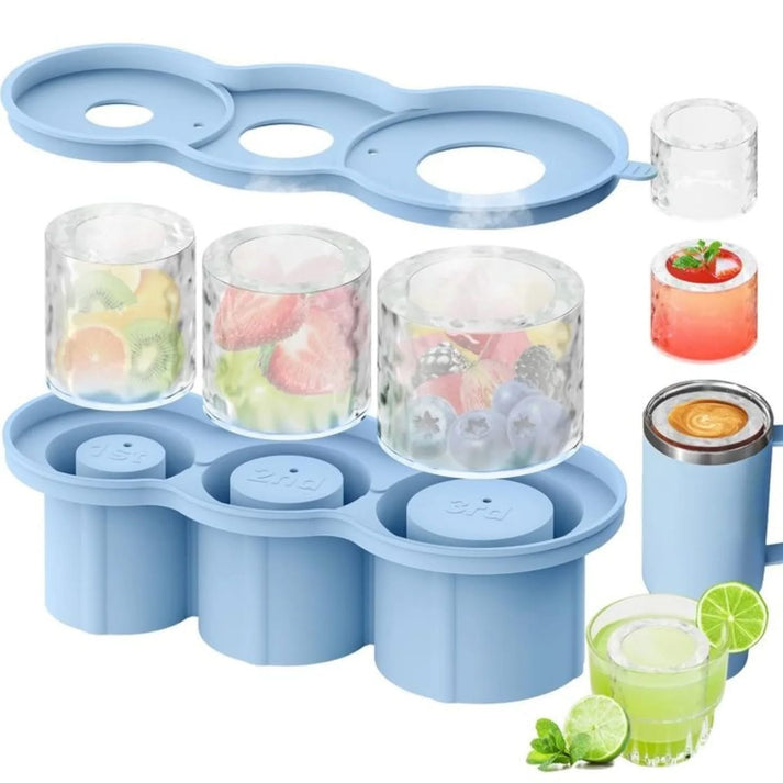 Tumbler Silicone Ice Cube Mould with Steel Tong