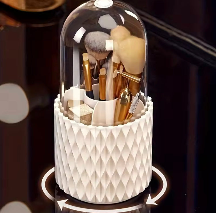 360 Rotating Makeup Brushes Holder with Dustproof Lid