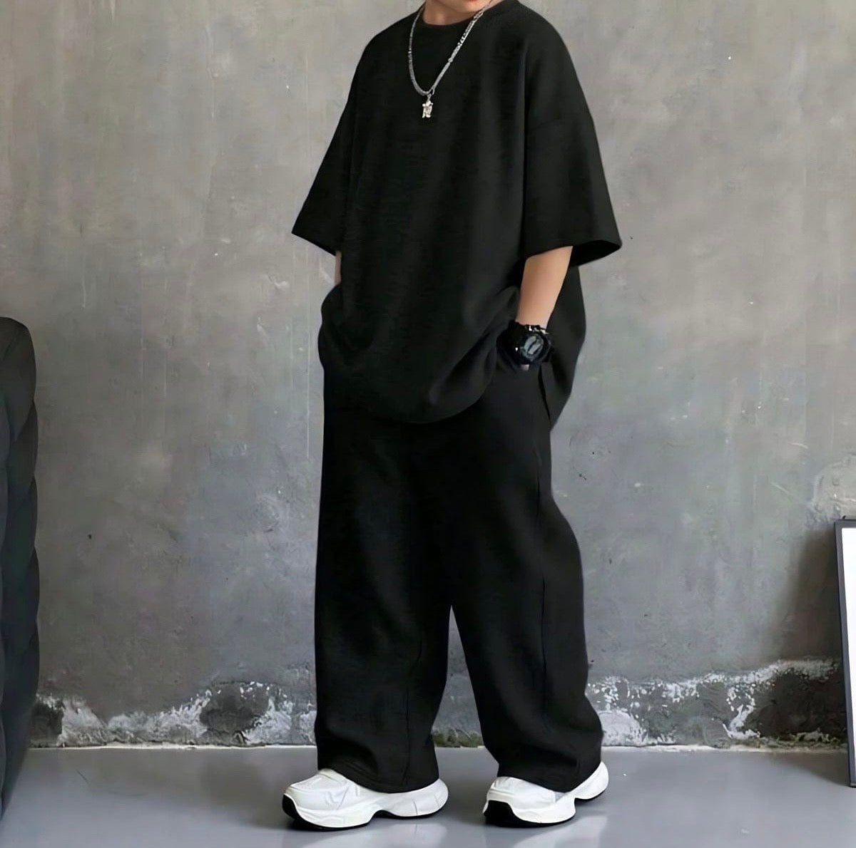 Kids Drop Shoulder Tshirt with Baggy Trouser