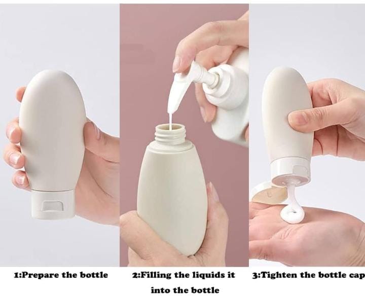 3 Pcs 60ml Travel Portable Shampoo, Cream Squeezing Bottles