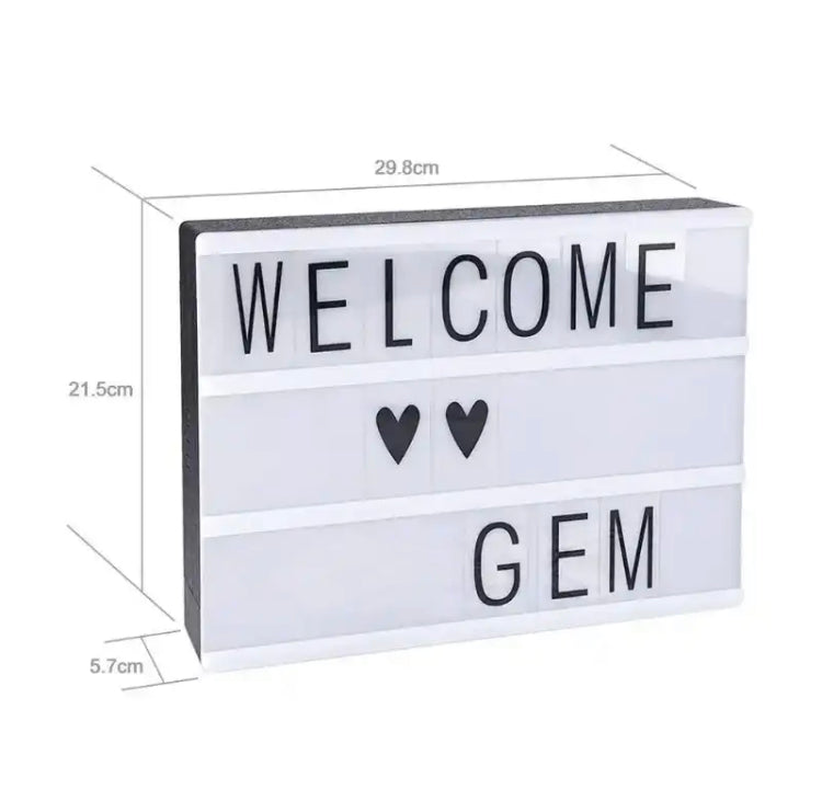 A4 Size Cinematic Light Box Replacement Letters & Numbers Message Board