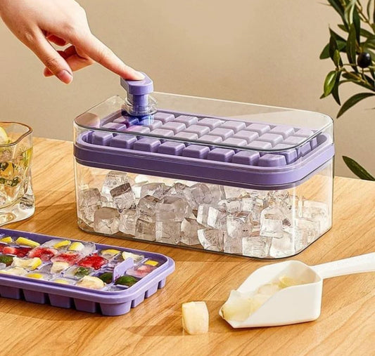 32 Grids Silicone Ice Mould with Storage Box