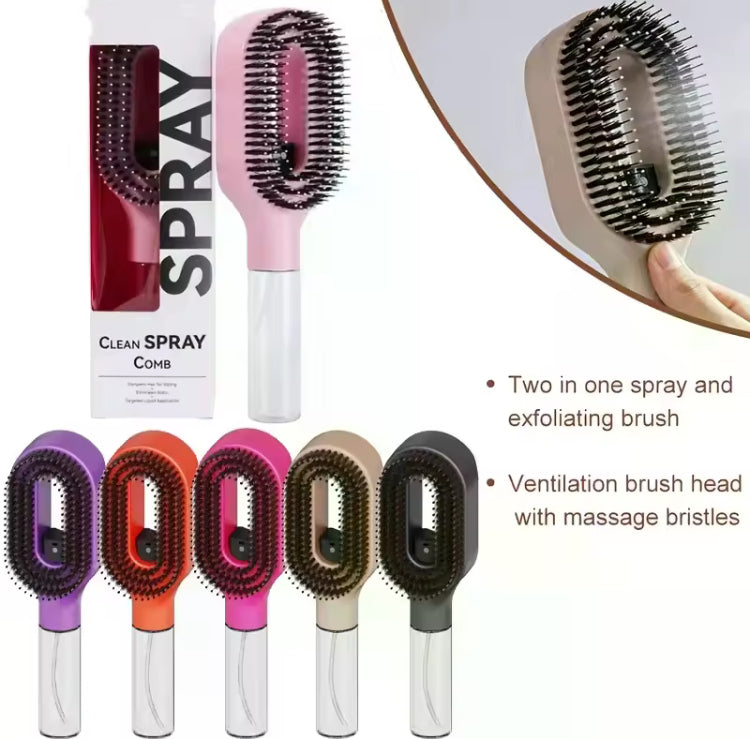 2 in 1 Spray Hair Brush Detangling Scalp Massage Comb with Water Mist Spray