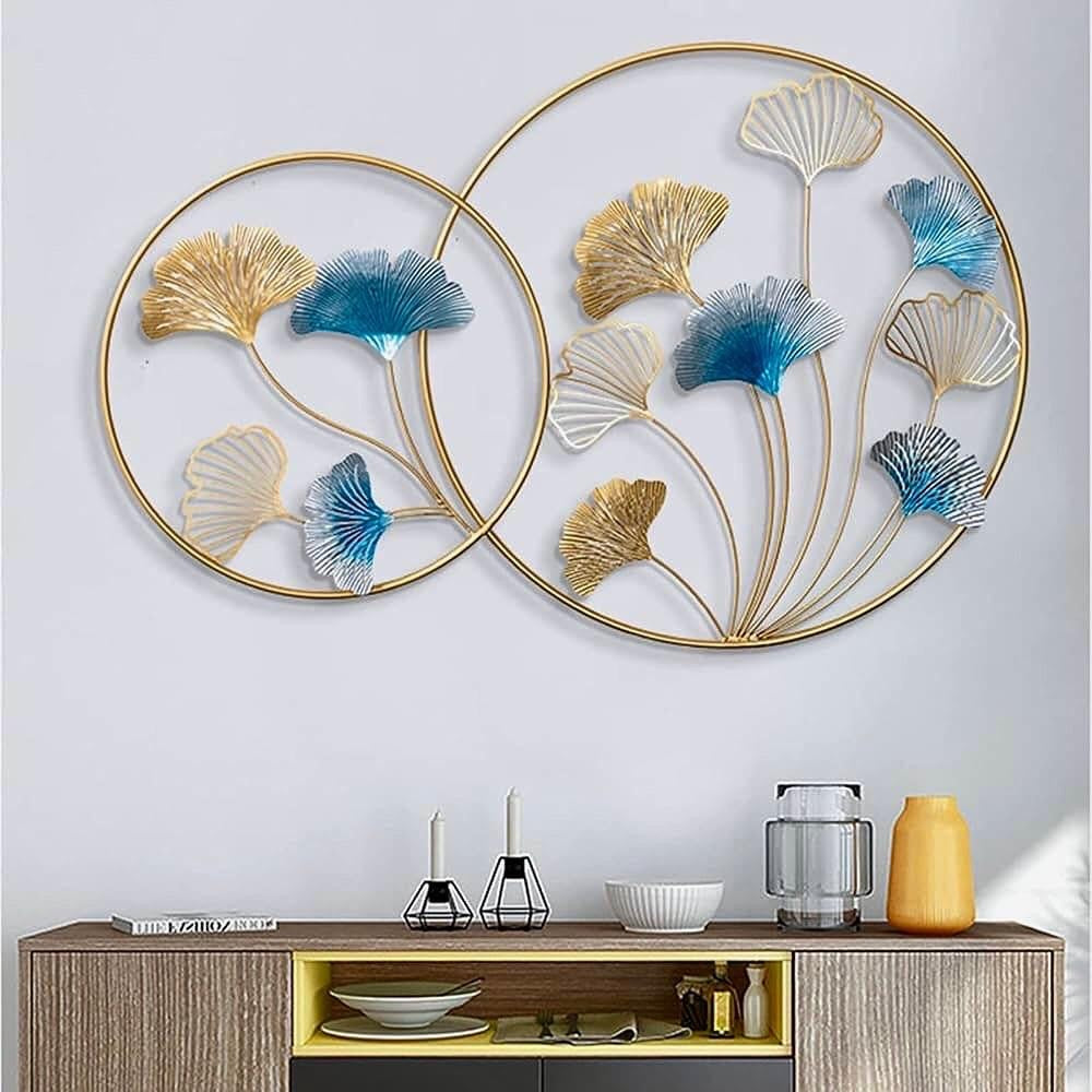 Double Round Large Size Metal Wall Motif for Home Decor