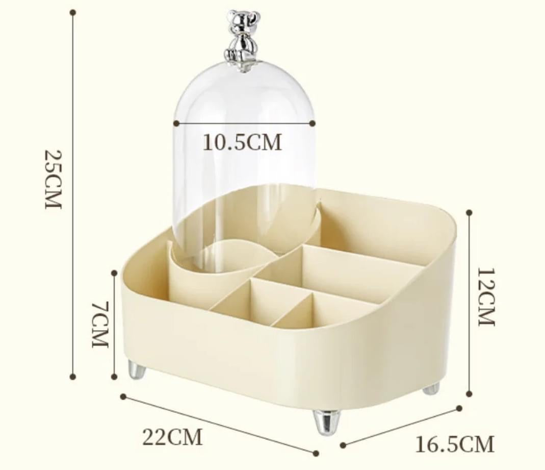 2 in 1 Brush Holder + Cosmetic Organizer makeup Organizer Storage box.