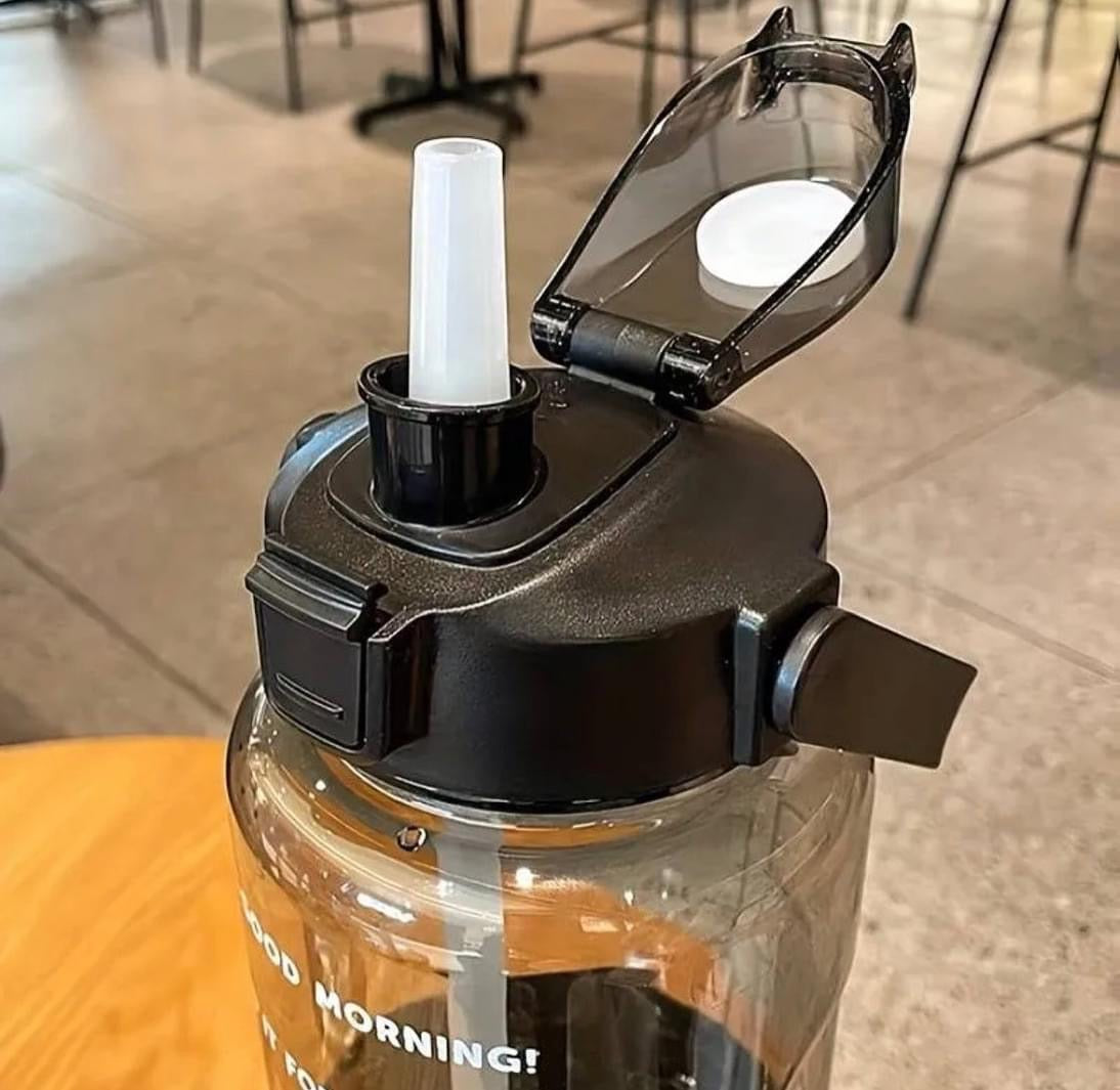 2 Litre Water Bottle with Motivational Quotes & Straw