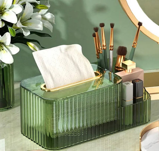 Multifunctional 2 in 1 Acrylic Tissue Box with Holder Household Tissue Box