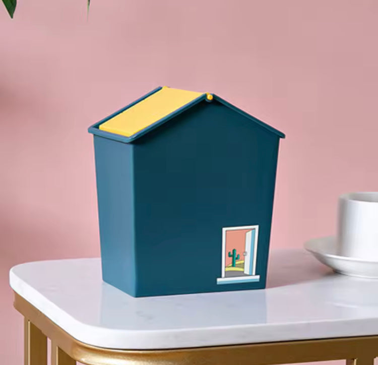 Creative House Shape Mini Portable Dustbin