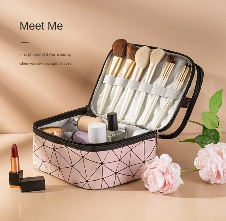 Women Double Layer Cosmetics Makeup Bag