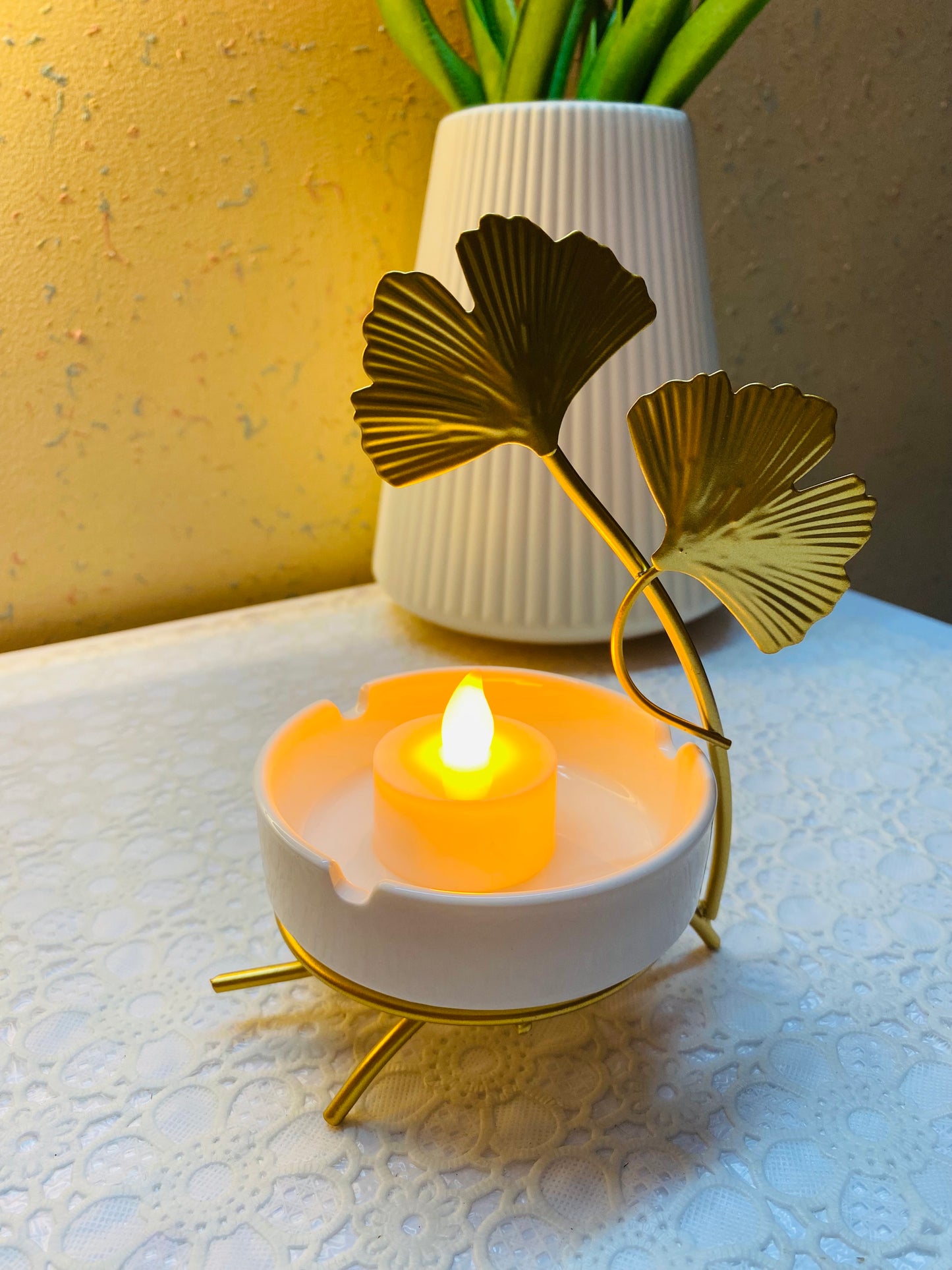 Metal Ceramic Candle Stand