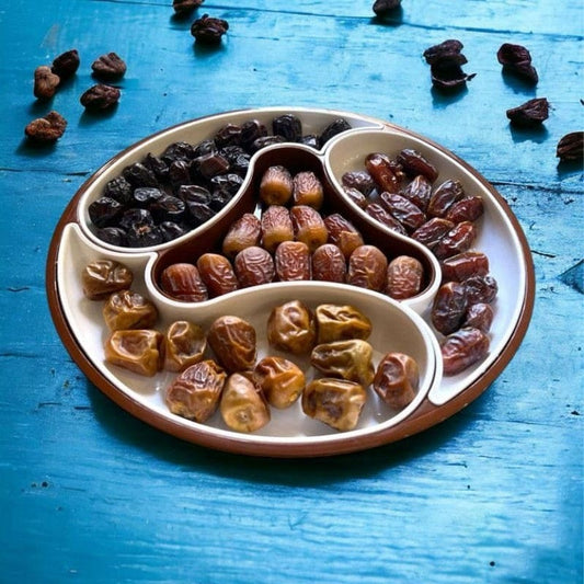 Four Compartments Round Shape Dry Fruits Tray