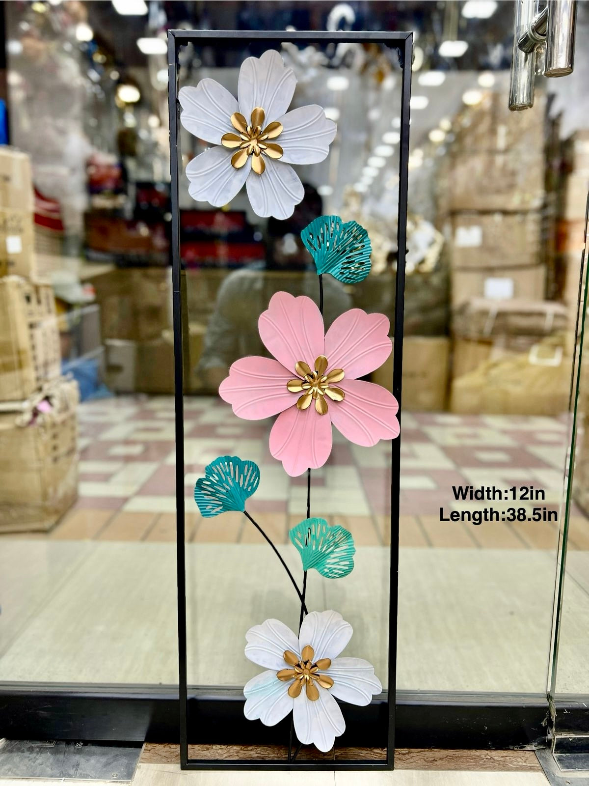 Metal Large Size Flower Wall Motif for Home Decoration