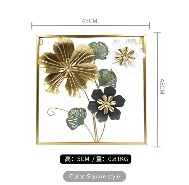 Nordiac Style Square Shape Metal Wall Motif for Home Decor