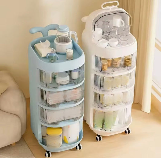 Multilayer Heavy Duty Living Room Trolley For Kids / Household with Wheels