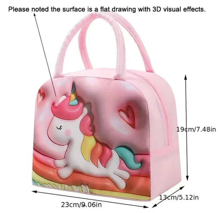 3D Insulated Thermal Lunch Bag for Kids