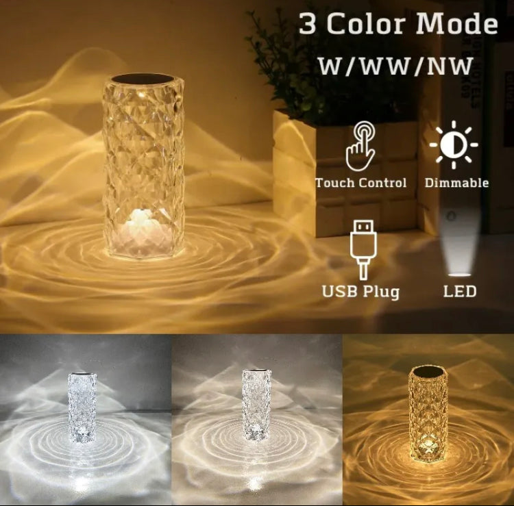 LED Diamond Touch Lamp with 3 Modes of Lights