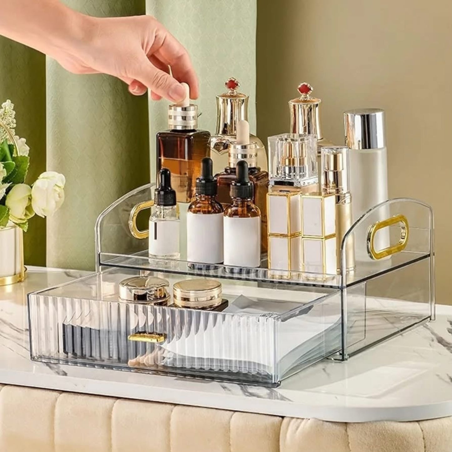 Acrylic Skincare Cosmetics Storage Organizer with Drawer