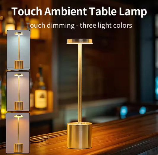 Modern Rechargeable Metal LED Touch Lamp with Three Modes of Light