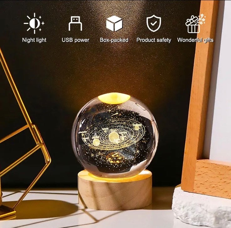 LED Night Light Milky Way Galaxy Solar System Crystal Ball