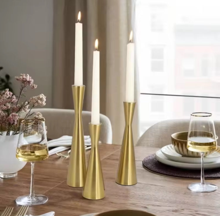 3pcs/Set Metal Antique Shade Candle Stand