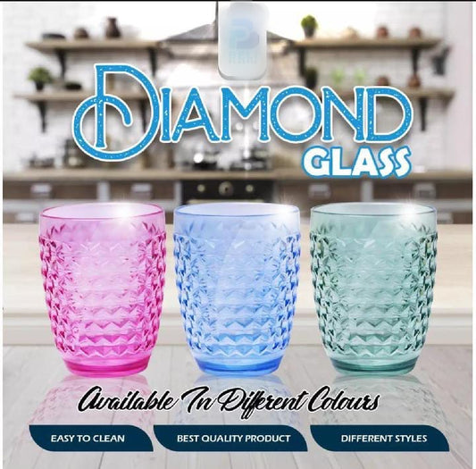 6 Pcs Diamond Crystal Acrylic Glasses Set