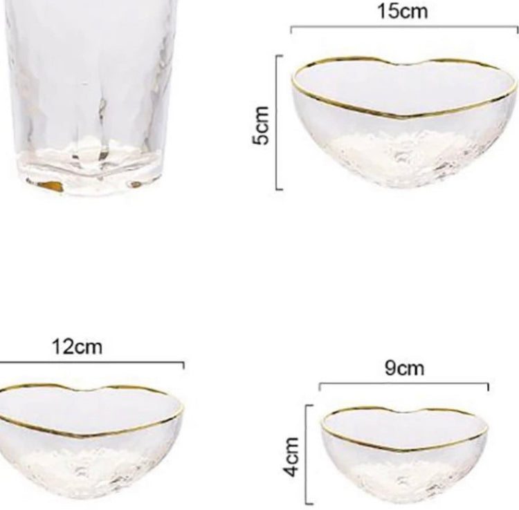 3 Pcs Heart Shape Acrylic Bowls Set