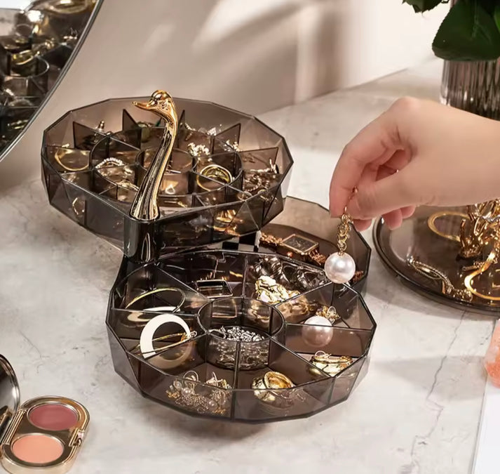 3 Layer Acrylic Swan Jewellery Organizer