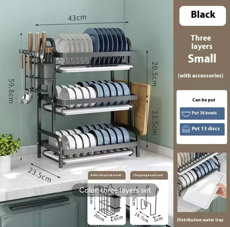 Metal Rustproof Multi Layer Dish Drying Rack