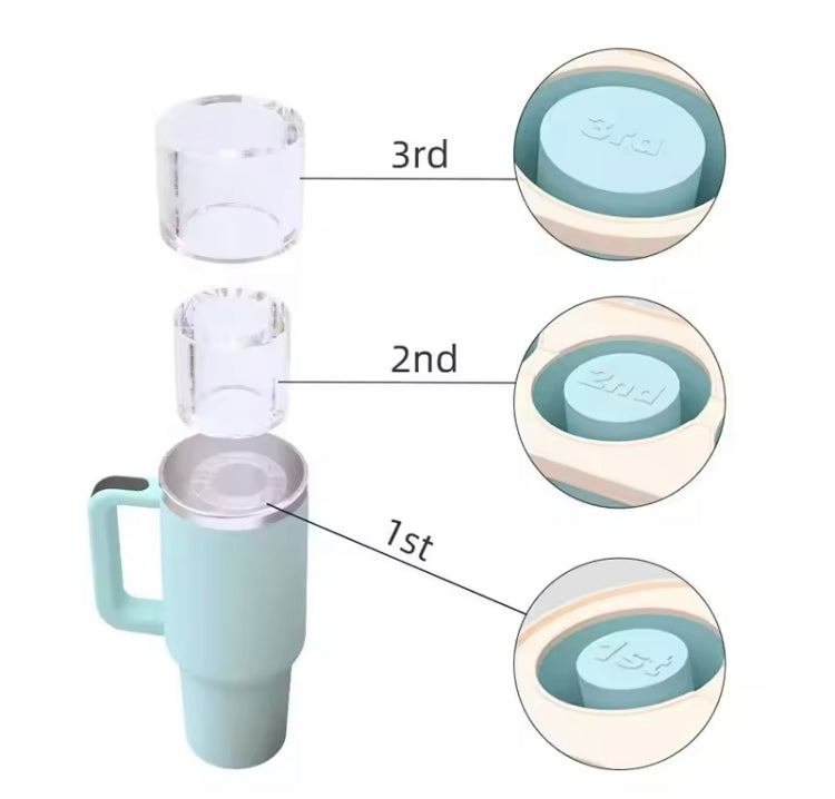 3 Grids Silicone Ice Cube Tray for 40oz Tumbler Mug