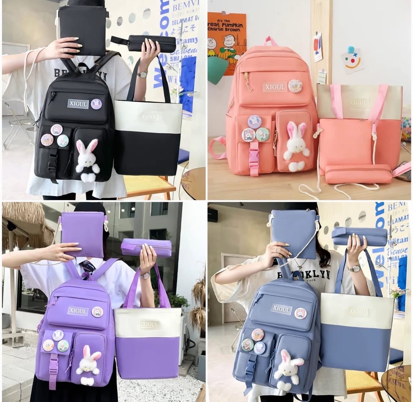 4 Pcs Imported Bag Pack Set