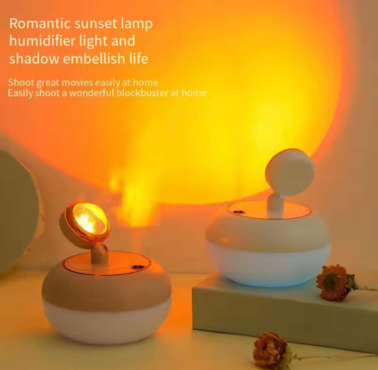 2 in 1 300ml Wireless Humidifier and Sunset Lamp