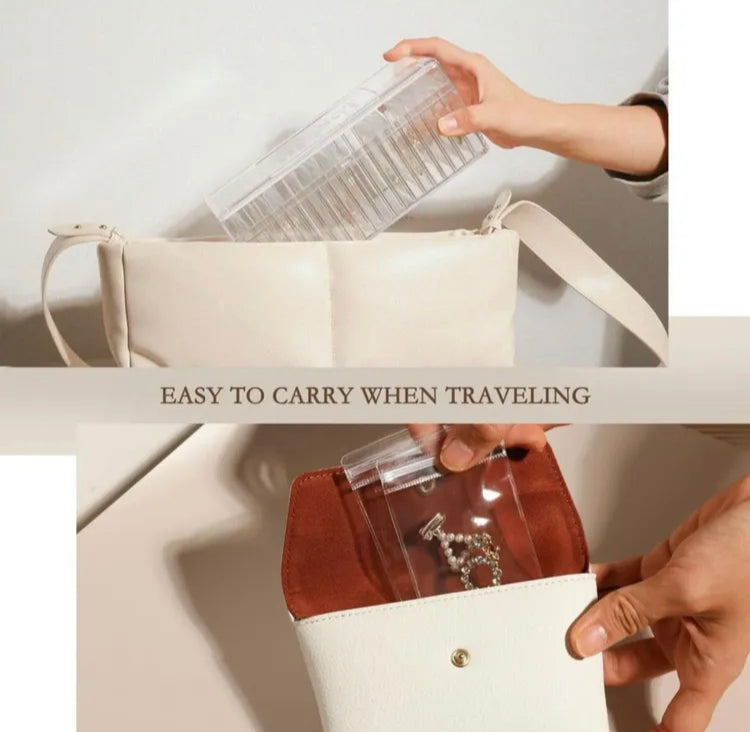 Clear Jewellery Organizer with 20 Reusable Ziplock Bags