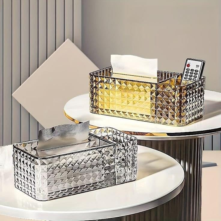 Acrylic 2 in 1 Tissue and Storage Organizer