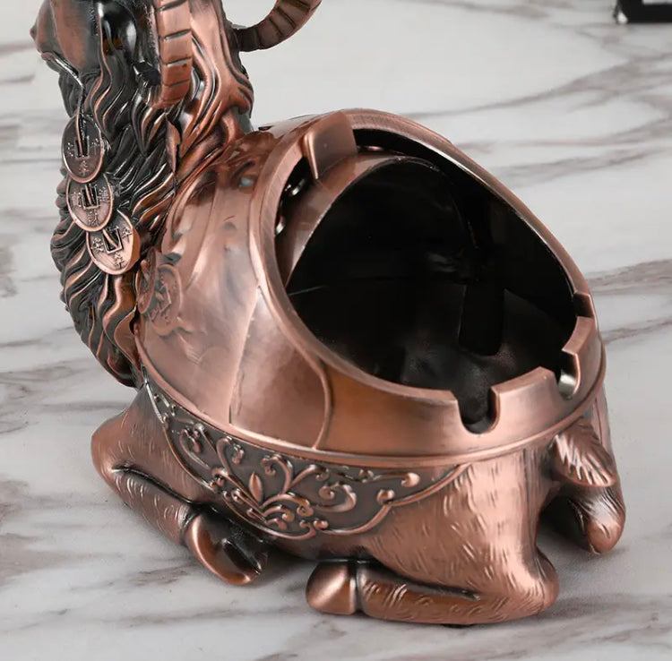 Retro Animals Metal Ashtray with Cover