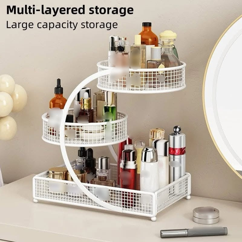 3 Layer Large Capacity Metal Cosmetics Organizer