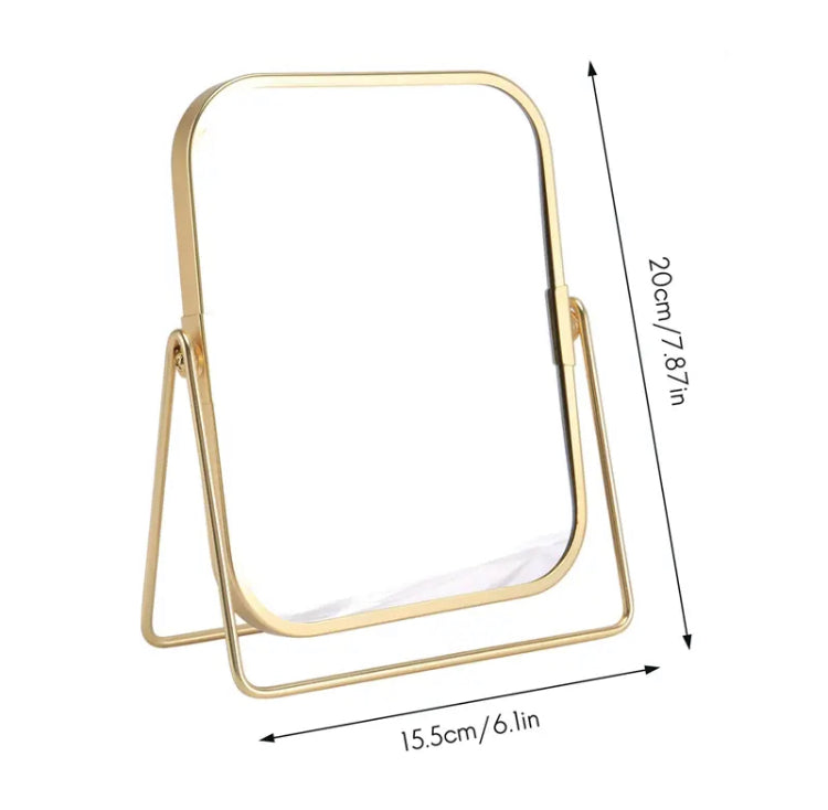 360 Swivel Gold Nordiac Style Dual Sided Vanity Makeup Mirror with Metal Stand