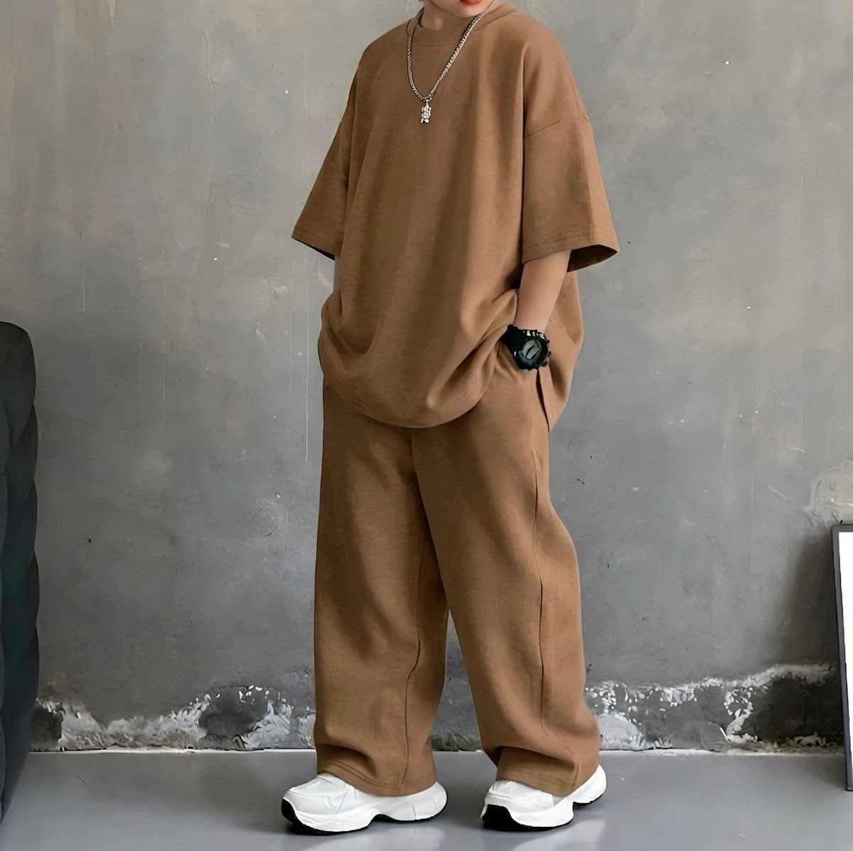 Kids Drop Shoulder Tshirt with Baggy Trouser
