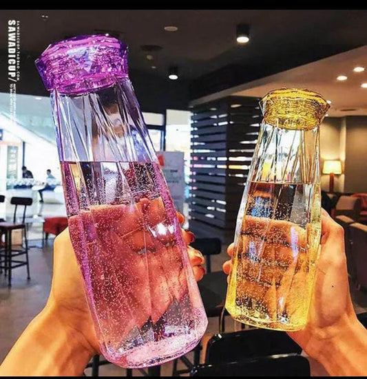 410ml Diamond Glass Water Bottle