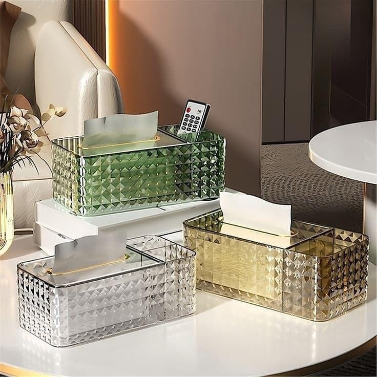 Acrylic 2 in 1 Tissue and Storage Organizer