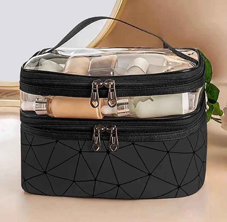 Double Layer Diamond Spacious Cosmetics Makeup bag