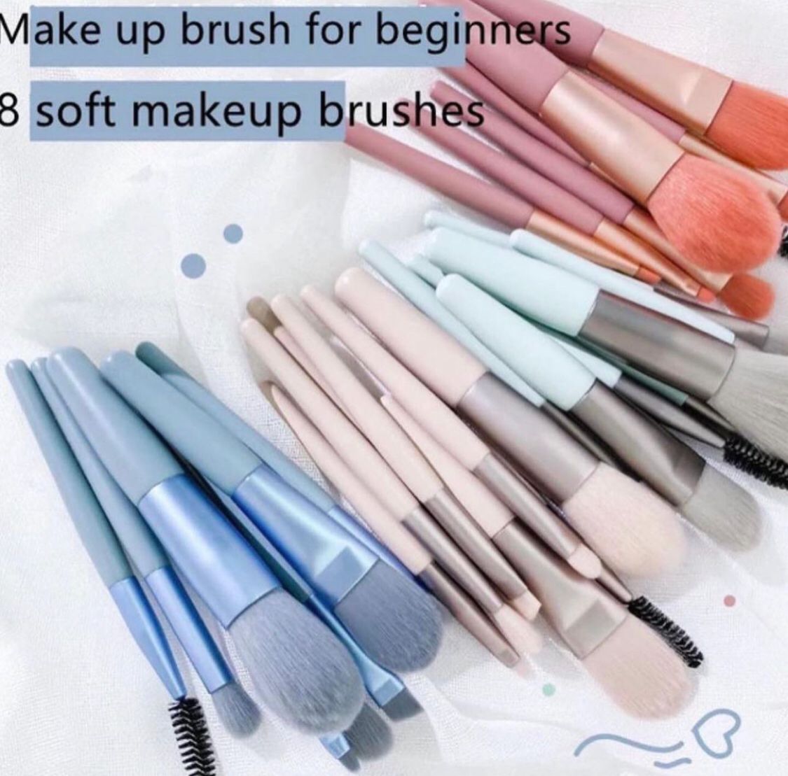 8 Pcs Portable Makeup Cosmetics Brushes with Pouch