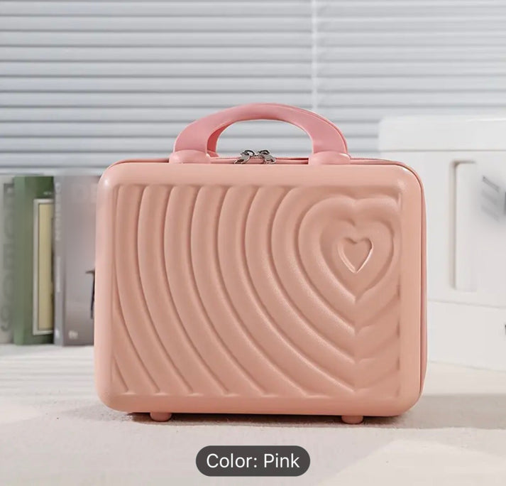 Pink Portable Travel Cosmetics Makeup Storage Box