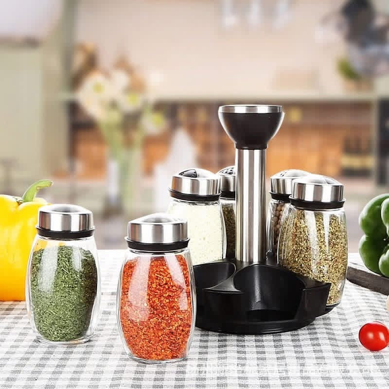 Rotating 6 Bottles Spice Rack