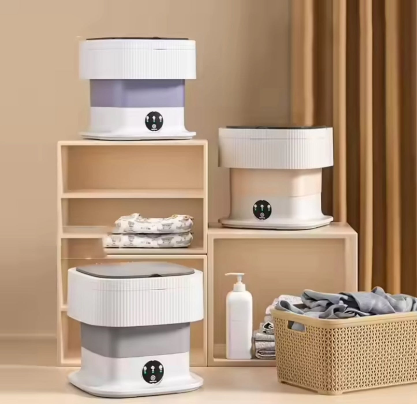 11 Litres Portable Foldable Washing Machine with Dryer & Drainage System